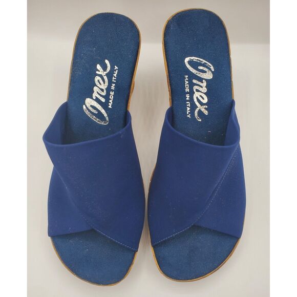 ONEX Womens Christina Open Toe Wedge Heel Sandals - Navy, 7M EUC - Picture 5 of 6